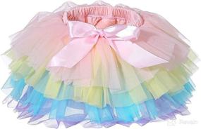 img 3 attached to 👶 Adorable Toddler Tutu Skirt Headband Set with Ruffle Tulle Diaper Covers - Sizes 6-24 Months