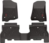 🚗 premium custom fit tpe floor mats for jeep gladiator 2020-2022 - all-weather protection and style with red logo, black - 1st & 2nd row full set car liners логотип