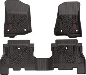 img 4 attached to 🚗 Premium Custom Fit TPE Floor Mats for Jeep Gladiator 2020-2022 - All-Weather Protection and Style with Red Logo, Black - 1st & 2nd Row Full Set Car Liners