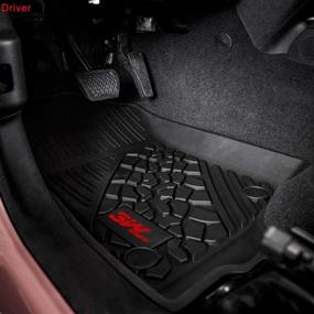 img 3 attached to 🚗 Premium Custom Fit TPE Floor Mats for Jeep Gladiator 2020-2022 - All-Weather Protection and Style with Red Logo, Black - 1st & 2nd Row Full Set Car Liners