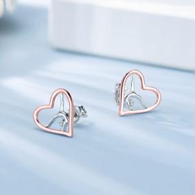img 2 attached to Team USA Gymnastics Girl 925 Sterling Silver Stud Earrings - Fashion Jewelry Birthday Christmas Gifts For Girls Gymnast