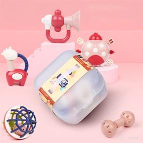 img 3 attached to Morita Bokujo 12PCS Baby Rattles Teether: Grab, Shake, and Spin Toy Set for 0-18 Months - Perfect Newborn Gift for Baby Boys and Girls