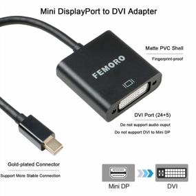 img 3 attached to Mini DisplayPort To DVI Adapter - FEMORO Converter Cable Male To Female (Thunderbolt & Thunderbolt 2 Compatible)