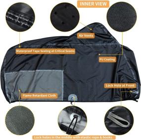 img 2 attached to Premium Waterproof Outdoor Motorcycle Cover: 104 inches Length, All Season Protection for Universal Fit - Coverado Scooter Covers with Inner Flame Retardant Fabric and Seam PU Tapes – Ideal for Harley Davidsion, Yamaha, and more!