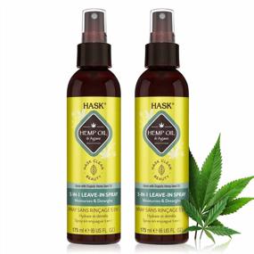 img 4 attached to 🌿 HASK Hemp Oil 5-in-1 Leave In Conditioner Spray + 2 Piece Set - Color Safe, Gluten Free, Sulfate Free, Paraben Free