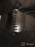 img 1 attached to Women'S Leather Vest Corset Belt Tops - Halloween Pirate Costume Lace Up Waist Bustiers review by Jake Hillyer