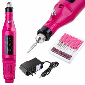 img 4 attached to Electric Nail Drill Kit - 6 File DIY Set, Acrylic Manicure Filer & Buffer Machine