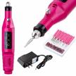 electric nail drill kit - 6 file diy set, acrylic manicure filer & buffer machine logo