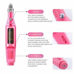 img 2 attached to Electric Nail Drill Kit - 6 File DIY Set, Acrylic Manicure Filer & Buffer Machine