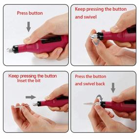 img 1 attached to Electric Nail Drill Kit - 6 File DIY Set, Acrylic Manicure Filer & Buffer Machine