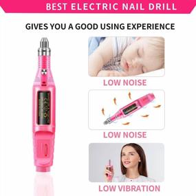 img 3 attached to Electric Nail Drill Kit - 6 File DIY Set, Acrylic Manicure Filer & Buffer Machine