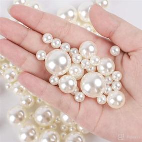 img 2 attached to 🎉 150pcs Ivory Pearl Beads - No Holes Plastic Pearls for Vase Filler, Table Scatter, Wedding, Birthday Party, Home Decoration, Crafts - Sizes: 8mm, 14mm, 20mm
