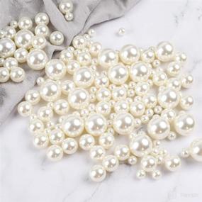 img 1 attached to 🎉 150pcs Ivory Pearl Beads - No Holes Plastic Pearls for Vase Filler, Table Scatter, Wedding, Birthday Party, Home Decoration, Crafts - Sizes: 8mm, 14mm, 20mm