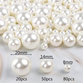 img 3 attached to 🎉 150pcs Ivory Pearl Beads - No Holes Plastic Pearls for Vase Filler, Table Scatter, Wedding, Birthday Party, Home Decoration, Crafts - Sizes: 8mm, 14mm, 20mm