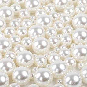 img 4 attached to 🎉 150pcs Ivory Pearl Beads - No Holes Plastic Pearls for Vase Filler, Table Scatter, Wedding, Birthday Party, Home Decoration, Crafts - Sizes: 8mm, 14mm, 20mm