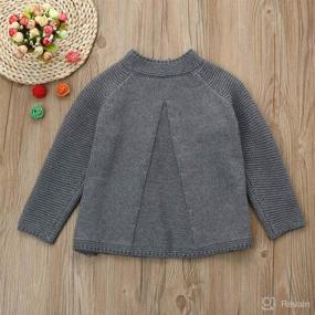 img 2 attached to 👶 Adorable Button Knitted Sweater Cardigan for Baby Girls - Cozy Autumn Winter Warm Coat Jacket Clothing