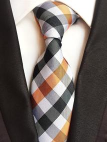 img 3 attached to 🎩 Secdtie Checks Silver Jacquard Necktie: A Classy Addition to Men's Accessories Collection!