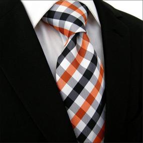 img 1 attached to 🎩 Secdtie Checks Silver Jacquard Necktie: A Classy Addition to Men's Accessories Collection!