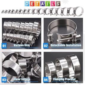 img 1 attached to 🔩 Glarks Stainless Steel T-Bolt Hose Clamps - Heavy Duty, Adjustable Pipe Clamps for 0.9''-1'' Dia Range Hose (23-25MM) - 6Pcs Set