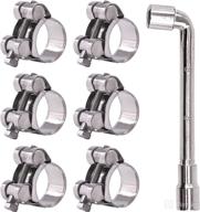 🔩 glarks stainless steel t-bolt hose clamps - heavy duty, adjustable pipe clamps for 0.9''-1'' dia range hose (23-25mm) - 6pcs set logo