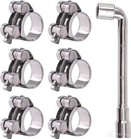 img 4 attached to 🔩 Glarks Stainless Steel T-Bolt Hose Clamps - Heavy Duty, Adjustable Pipe Clamps for 0.9''-1'' Dia Range Hose (23-25MM) - 6Pcs Set