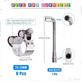 img 3 attached to 🔩 Glarks Stainless Steel T-Bolt Hose Clamps - Heavy Duty, Adjustable Pipe Clamps for 0.9''-1'' Dia Range Hose (23-25MM) - 6Pcs Set