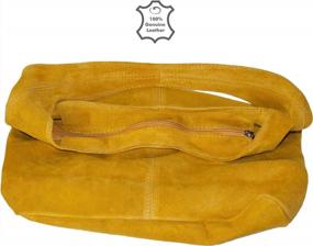 img 2 attached to Итальянские кожаные женские замшевые сумки-бродяги - Dazoriginal Сумка через плечо Slouch Handbag