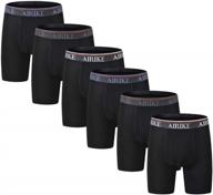 men's bamboo boxer briefs, big and tall sizes, long leg soft underwear (pack of 3) logo