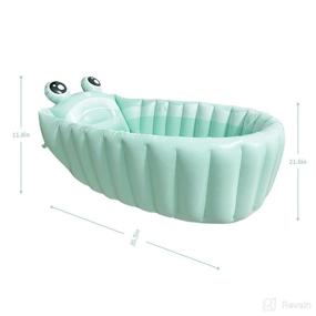 img 3 attached to 🏊 Portable Foldable Travel Mini Swimming Pool: Inflatable Baby Bath Tub for Infants to Toddler, Non Slip Travel Bathtub with Air Pump - Green