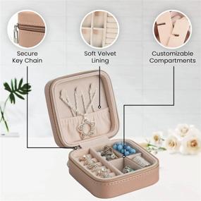 img 3 attached to Hivory Small Travel Jewelry Organizer Case - Portable Storage Case For Necklace, Earring, Ring, Bracelet - Jewelry Display & Storage Box For Girls & Women (Bronze)