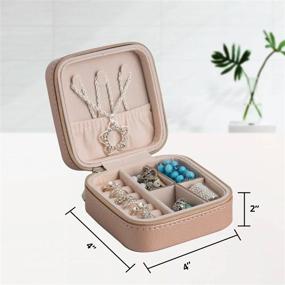 img 4 attached to Hivory Small Travel Jewelry Organizer Case - Portable Storage Case For Necklace, Earring, Ring, Bracelet - Jewelry Display & Storage Box For Girls & Women (Bronze)
