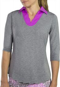 img 1 attached to Stand Out On The Green With Jofit'S Scallop 3/4 Sleeve Golf Polo For Women