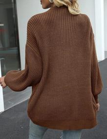 img 1 attached to Women'S Open Front Long Sleeve Cardigan Oversized Chunky Knit Outwear With Pocket