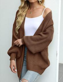 img 3 attached to Women'S Open Front Long Sleeve Cardigan Oversized Chunky Knit Outwear With Pocket