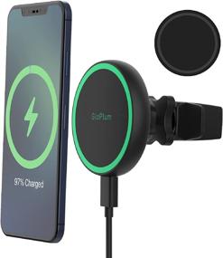 img 4 attached to 🔌 Magsafe Car Charger Magnetic Wireless Car Charger Mount for iPhone 13/12 Mini/12 Pro/12 Pro Max - 15W Fast Charging Air Vent Magnet Accessories Car Phone Holder