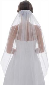 img 3 attached to SAMKY 1T 1 Tier Plain Cut Edge Bridal Wedding Veil All Length 30/36/45/60/72/90/108/120