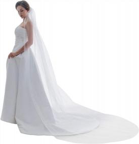 img 1 attached to SAMKY 1T 1 Tier Plain Cut Edge Bridal Wedding Veil All Length 30/36/45/60/72/90/108/120