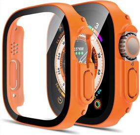 img 4 attached to 2-Pack Ultra-Tough Apple Watch Hard Cases With 9H Tempered Glass Screen Protector And Touch-Sensitive Full Coverage - Protective Cover For IWatch 49Mm In Eye-Catching Orange Color