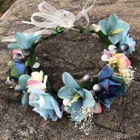 img 3 attached to 🌸 Dazzling Rose Flower Crown Maternity Photo Prop for Women and Girls - Ideal Bridal or Bridesmaid Floral Headpiece