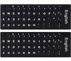 img 4 attached to 2Pcs Keyboard Sticker Pack - English Universal Black Background With White Large Lettering For Computer Laptop - Boost Your SEO With These PC Keyboard Stickers