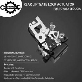 img 3 attached to High-Quality Liftgate Lock Actuator Rear Door Latch Assembly for Toyota Sequoia 2001-2007 | Replace OEM Numbers 69301-0C010, 64680-0C010