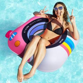 img 4 attached to Baturu Adult Pool Floats - Heavy-Duty 38-Inch Pool Tubes, UV Resistant Swimming Pool Floaties For Beach, Bachelorette Parties, And Vacations