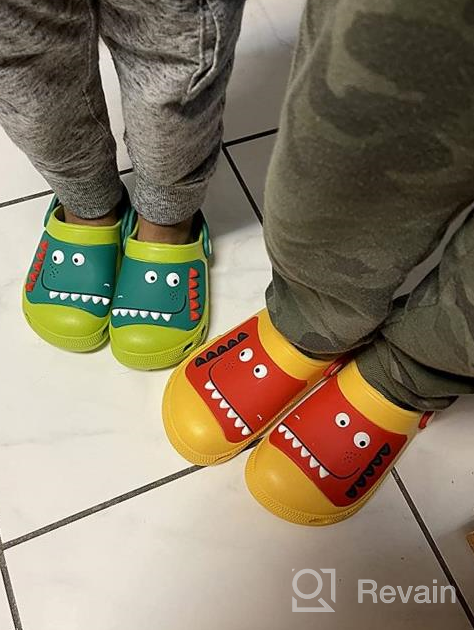 img 1 attached to Dinosaur-themed MOFEEDOUKA Slippers: Lightweight Outdoor Shoes for Boys review by Johnathan Rothstein