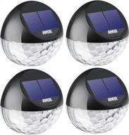 amir solar fence lights outdoor, 4 pack 22lm deck lights, auto on-off dusk to dawn post lights, waterproof solar garden decorative step light, for wall, pathway, driveway, patio, yard, garden (black) logo