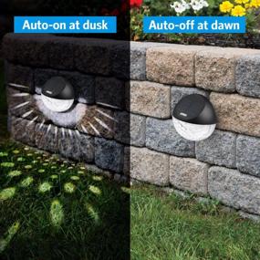 img 3 attached to AMIR Solar Fence Lights Outdoor, 4 Pack 22LM Deck Lights, Auto On-Off Dusk To Dawn Post Lights, Waterproof Solar Garden Decorative Step Light, For Wall, Pathway, Driveway, Patio, Yard, Garden (Black)