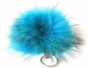 img 4 attached to Genuine Raccoon/Fox Fur Bag Charm Keychain - Fosrion Large Fluffy Pom Ball