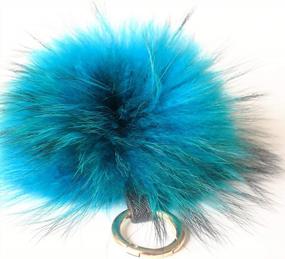 img 1 attached to Genuine Raccoon/Fox Fur Bag Charm Keychain - Fosrion Large Fluffy Pom Ball