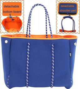 img 2 attached to Versatile Beach Tote Bag With Inner Zip Pocket By QOGiR Neoprene