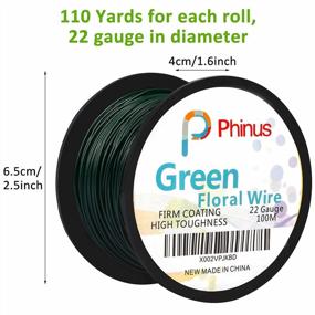 img 3 attached to Flexible Green Wire For Floral Arrangements: 110 Yards Of 22 Gauge Florist Wire With Paddle For Crafts And Christmas Decor