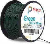 flexible green wire for floral arrangements: 110 yards of 22 gauge florist wire with paddle for crafts and christmas decor logo